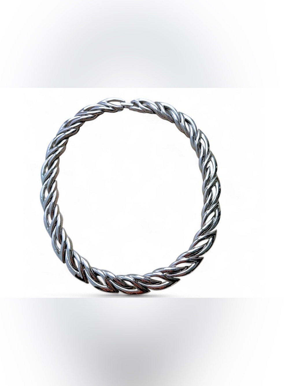 Napier Silver-Tone Twisted Rope Chain Collar Necklace